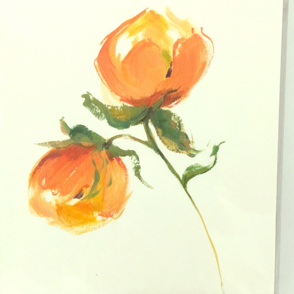 3/$15 ❤️ 8” x 10” Orange Roses Art Print